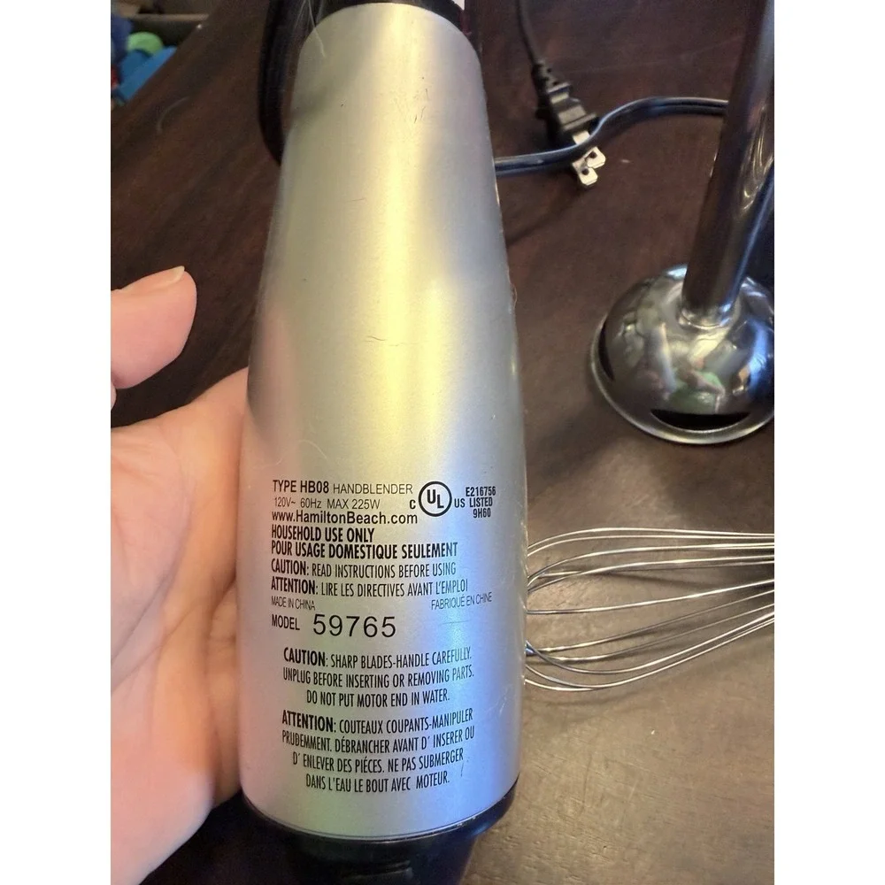 Hamilton Beach Electric Immersion Hand Blender Model 59765